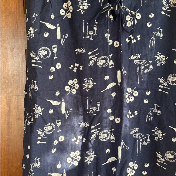 Abercrombie & Fitch Linen-Blend Tie-Front Mini Dress in Navy Patten 🍷🍝🍅 - Picture 11 of 13